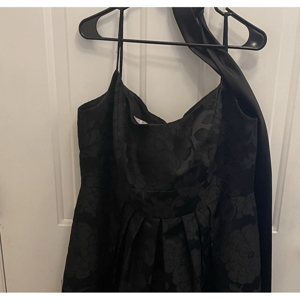 Davids‎ Bridal Black Empire Waist Jacquard Floral Evening Gown Fit Flare Size 26